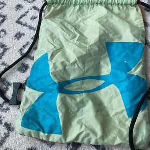 Under armour orange green logo sack pack backpack tote bag